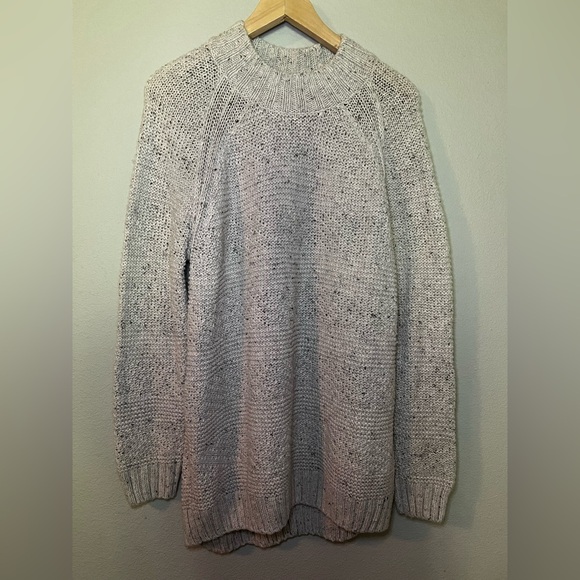 prAna Sweater Womens Size 1X White Sky Meadow Knit Sweatshirt Mock Neck Pullover - Picture 1 of 4